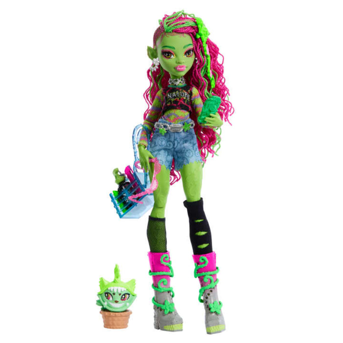 Monster High Venus Mcflytrap Fashion Doll With Pet Chewlian And Accessories-Dolls-Mattel-Toycra