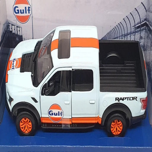 Motormax 1:27 2017 Ford F-150 Raptor – Light Blue – Gulf-Vehicles-Motormax-Toycra