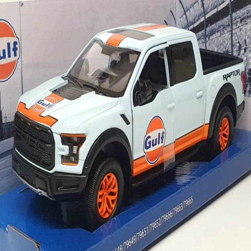 Motormax 1:27 2017 Ford F-150 Raptor – Light Blue – Gulf