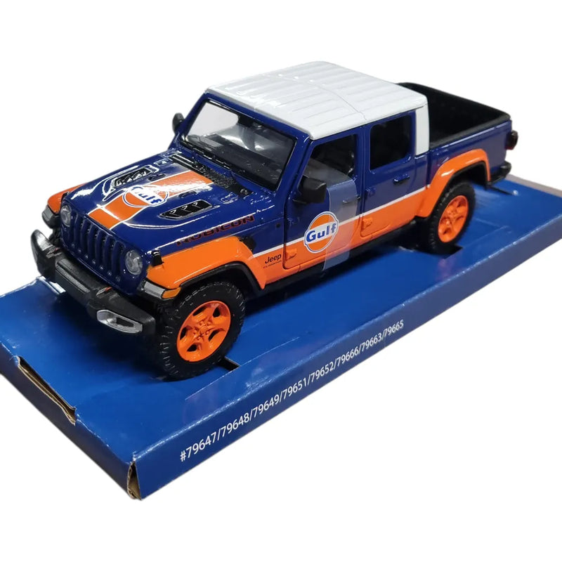 Motormax 1/27 Scale 2021 Jeep Gladiator Rubicon with Gulf Livery Diecast Scale Model