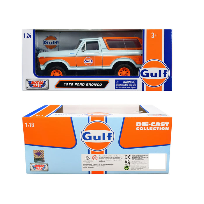 Motormax 79662GULF 1978 Ford Bronco-Vehicles-Motormax-Toycra