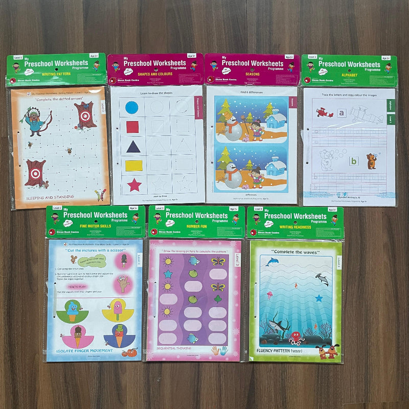 My Preschool Worksheets Programme (Set Of 7 Worksheets)