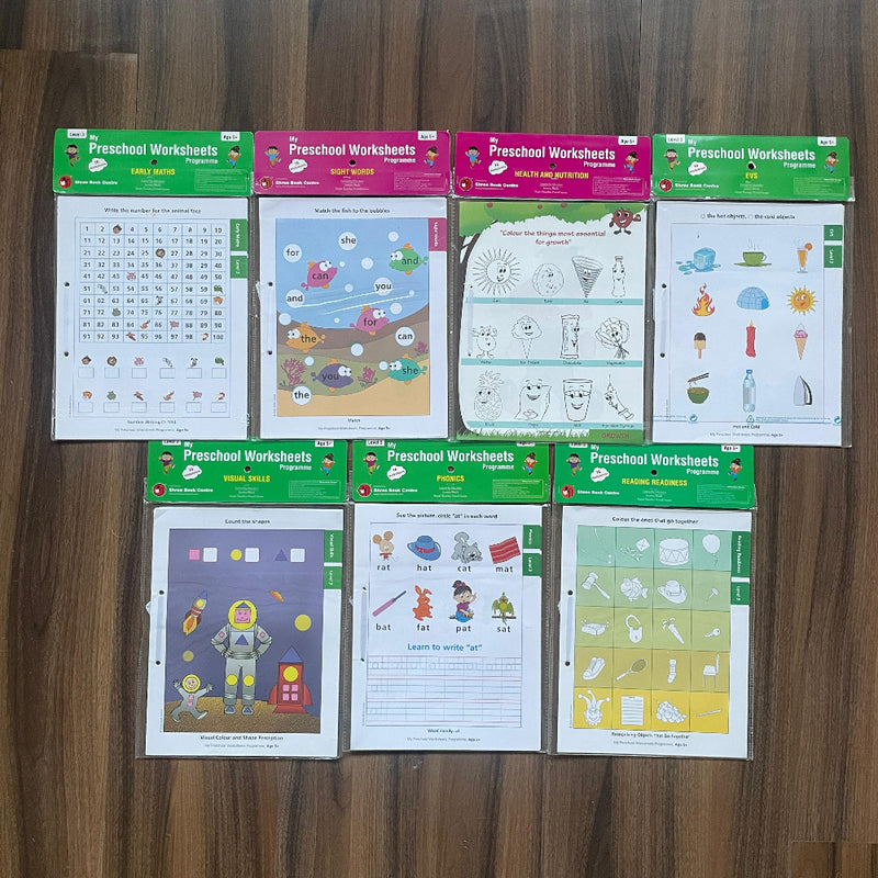 My Preschool Worksheets Programme (Set Of 7 Worksheets)