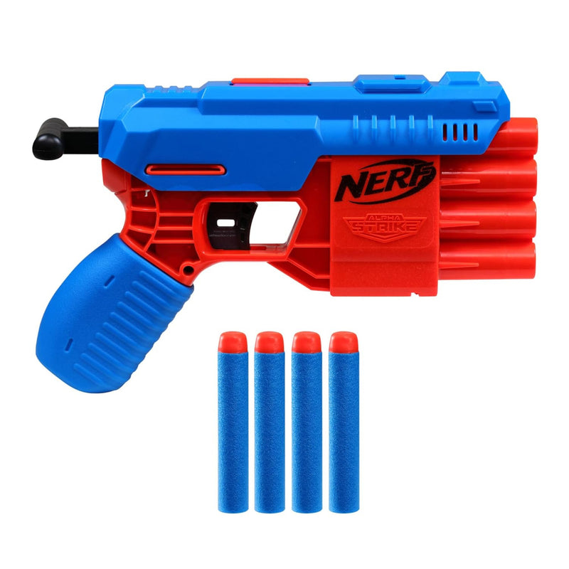 Nerf Alpha Strike Claw QS-4 Blaster and 4 Official Nerf Elite Foam Darts