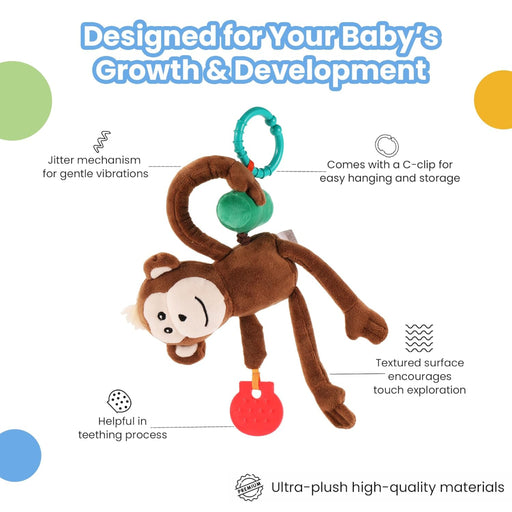 Nuluv Jittery Monkey Baby Toy-Soft Toy-Nuluv-Toycra