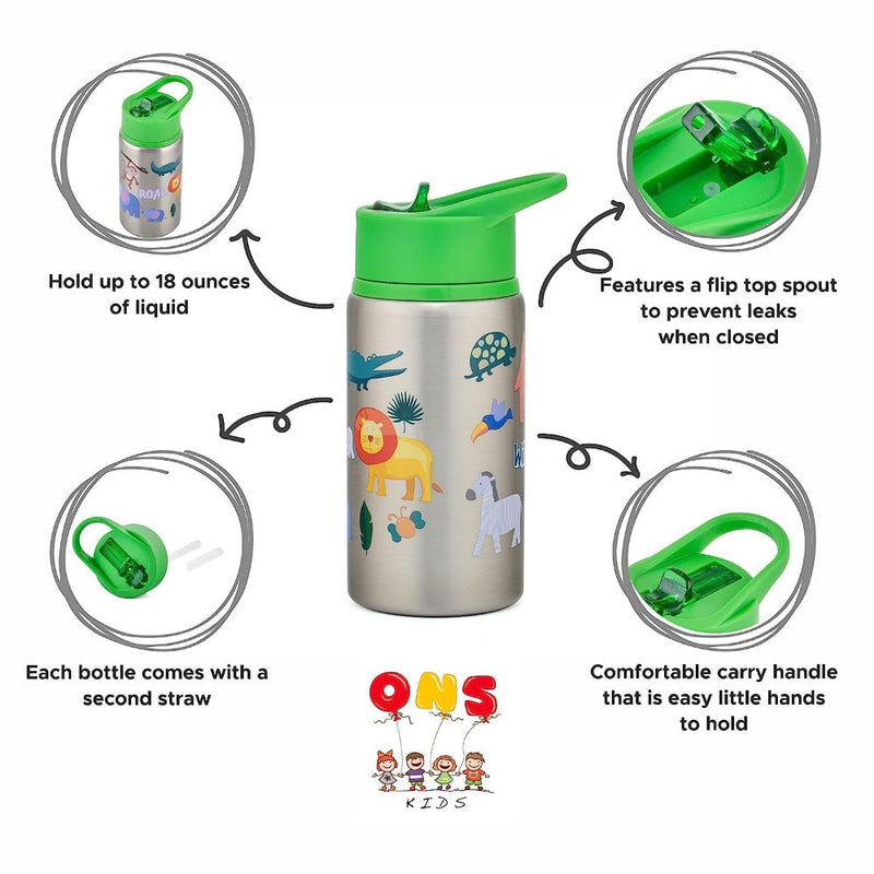 ONS KIDS Stainless Steel Water Bottle - 532 ML