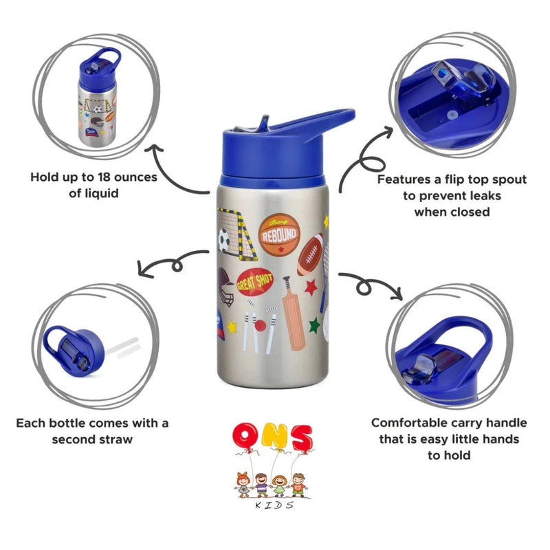ONS KIDS Stainless Steel Water Bottle - 532 ML