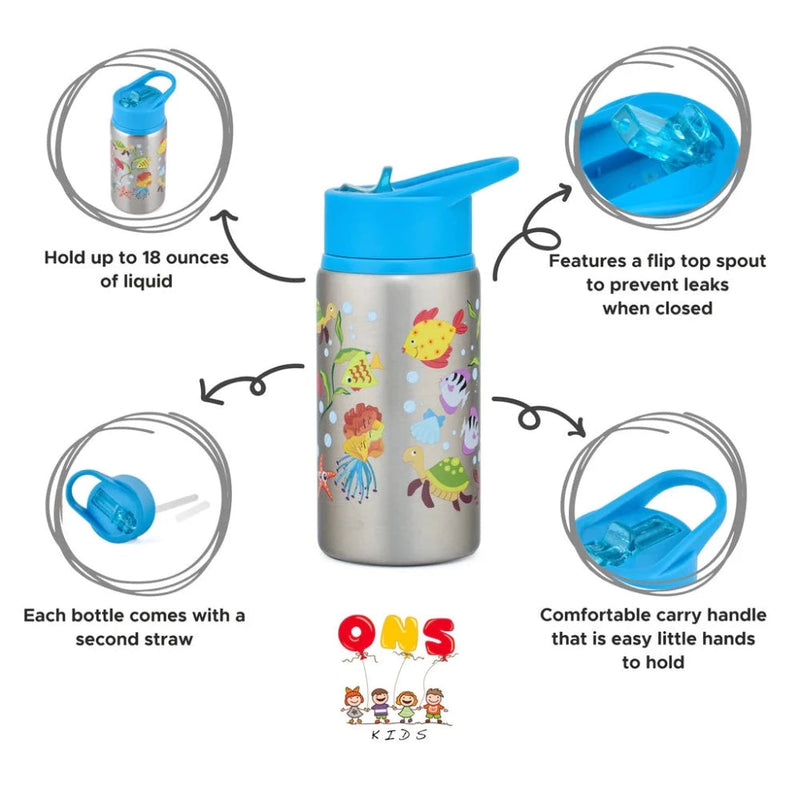 ONS KIDS Stainless Steel Water Bottle - 532 ML