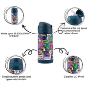 ONS KIDS Stainless Steel Water Bottle for Kids -(350ml)