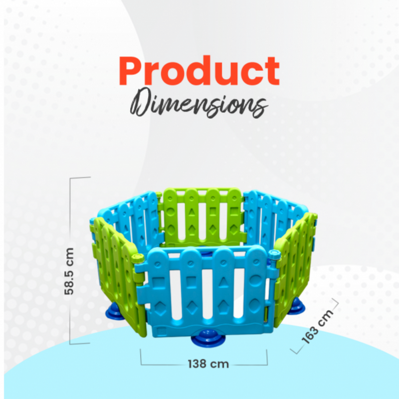 Ok Play Play Pen New -Green and Sky Blue