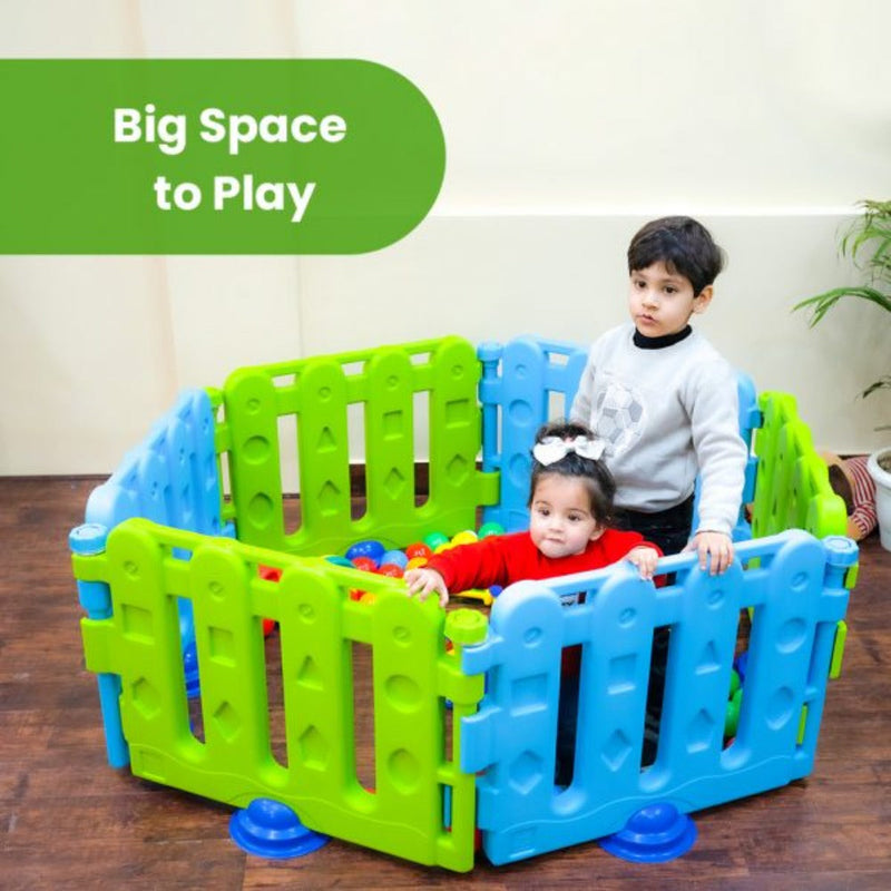 Ok Play Play Pen New -Green and Sky Blue