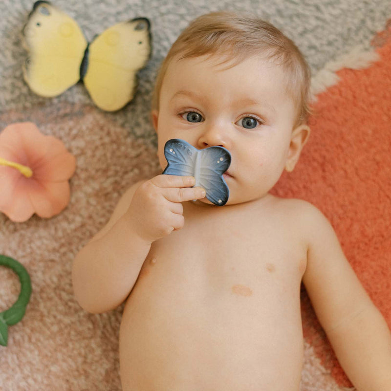 Oli & Carol Blues the Butterfly Mini Baby Teether