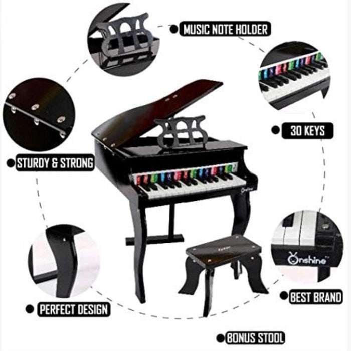 Onshine 30 Keys Grand Piano Black Toycra onshine-30-keys-grand-piano-black-toycra