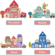Open Ended 115 Pieces Wooden City Building Blocks