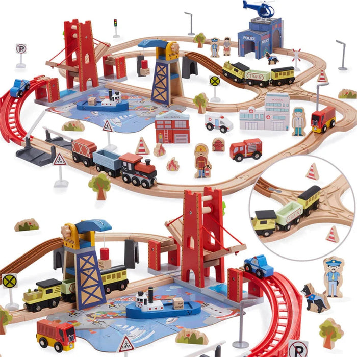 Open Ended 117 Pcs Busy Port City Train Set-Vehicles-Open Ended-Toycra