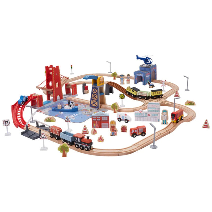 Open Ended 117 Pcs Busy Port City Train Set-Vehicles-Open Ended-Toycra