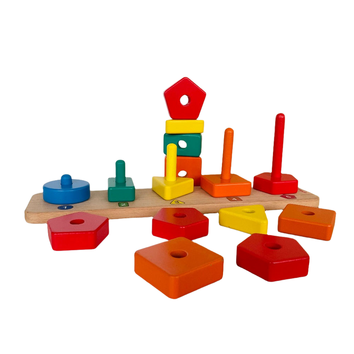 Open Ended 3 in 1 Stack and Sort Board With Lace-Motor Skills-Open Ended-Toycra