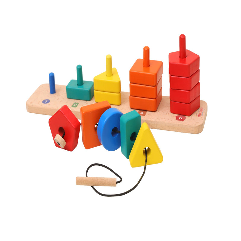 Open Ended 3 in 1 Stack and Sort Board With Lace