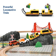 Open Ended 72pcs Wooden Fire Station Train Set (Motorised Train)