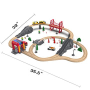Open Ended 72pcs Wooden Fire Station Train Set (Motorised Train)