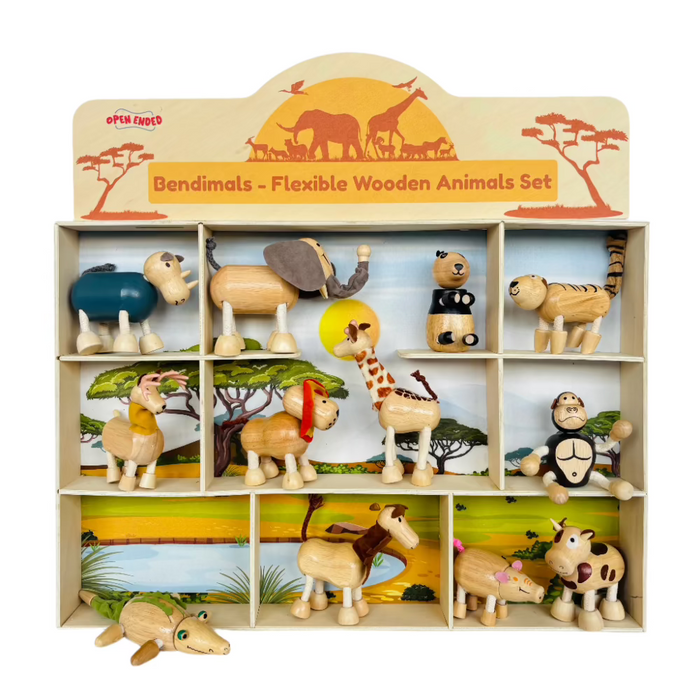 Open Ended Bendimals - Flexible Wooden Animals (Each Sold Separately)-Vehicles-Open Ended-Toycra