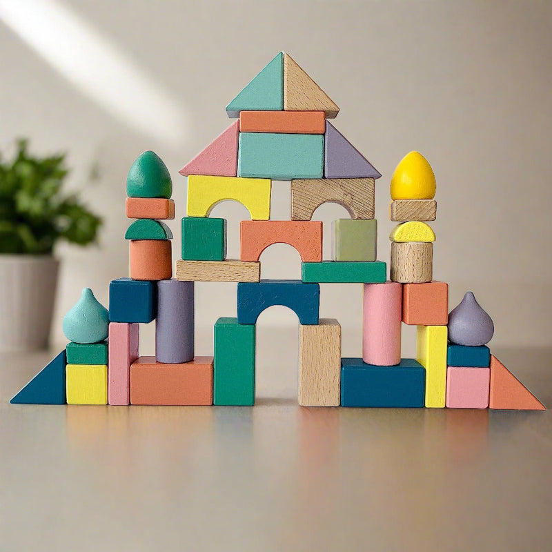 Open Ended Build It Up - 100 Pcs Wooden Blocks Set