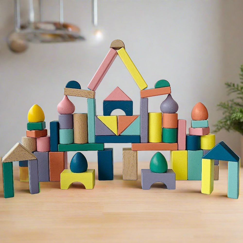 Open Ended Build It Up - 100 Pcs Wooden Blocks Set | Buy Online at — Toycra