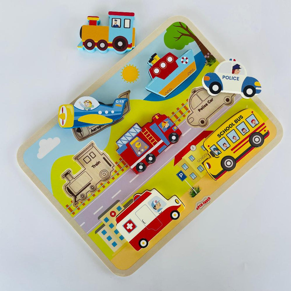 Open Ended Chunky Puzzle New Design - Vehicles — Toycra