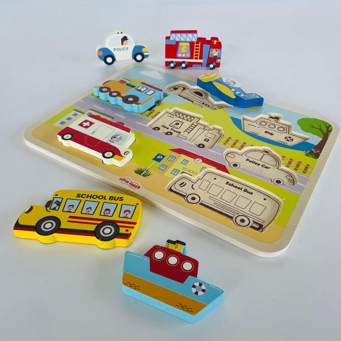 Open Ended Chunky Puzzle New Design - Vehicles — Toycra