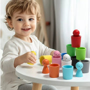 Open Ended Colour Sorting Cups with Peg dolls