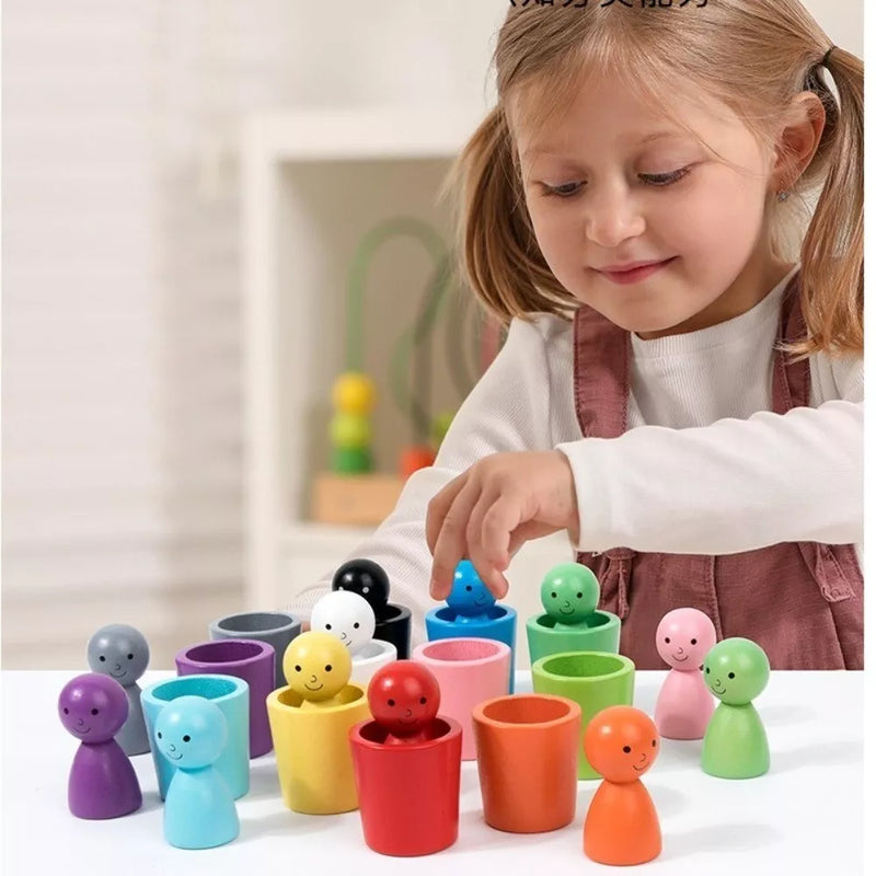 Open Ended Colour Sorting Cups with Peg dolls