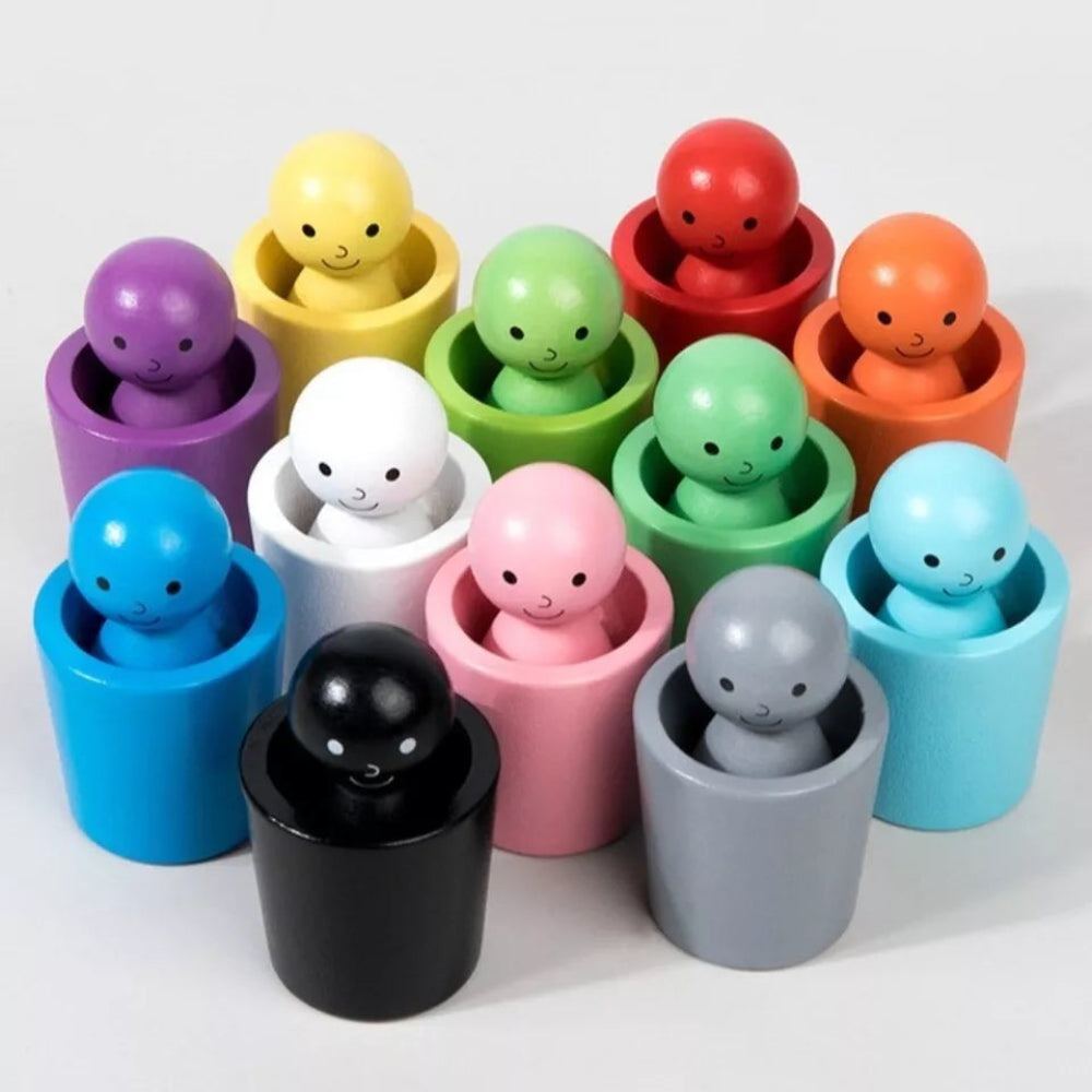 Open Ended Colour Sorting Cups with Peg dolls