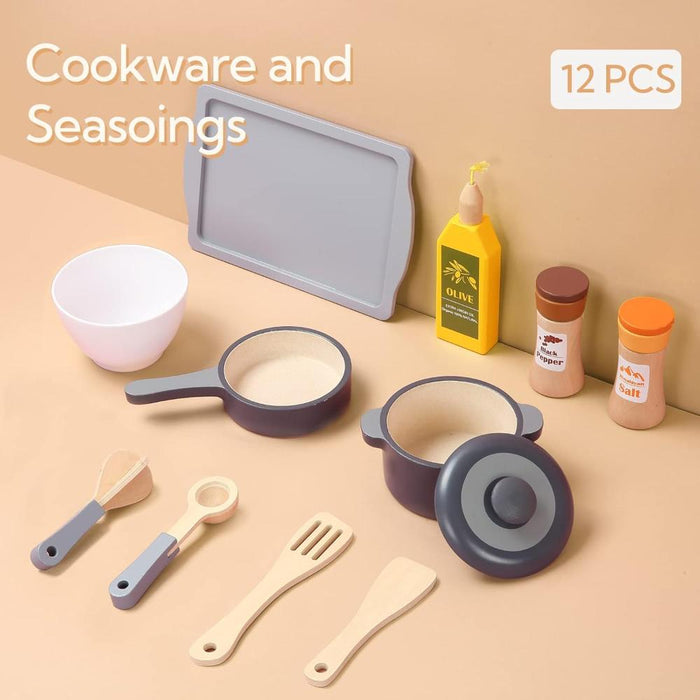 Open Ended Cookware Playset -12pcs-Pretend Play-Open Ended-Toycra