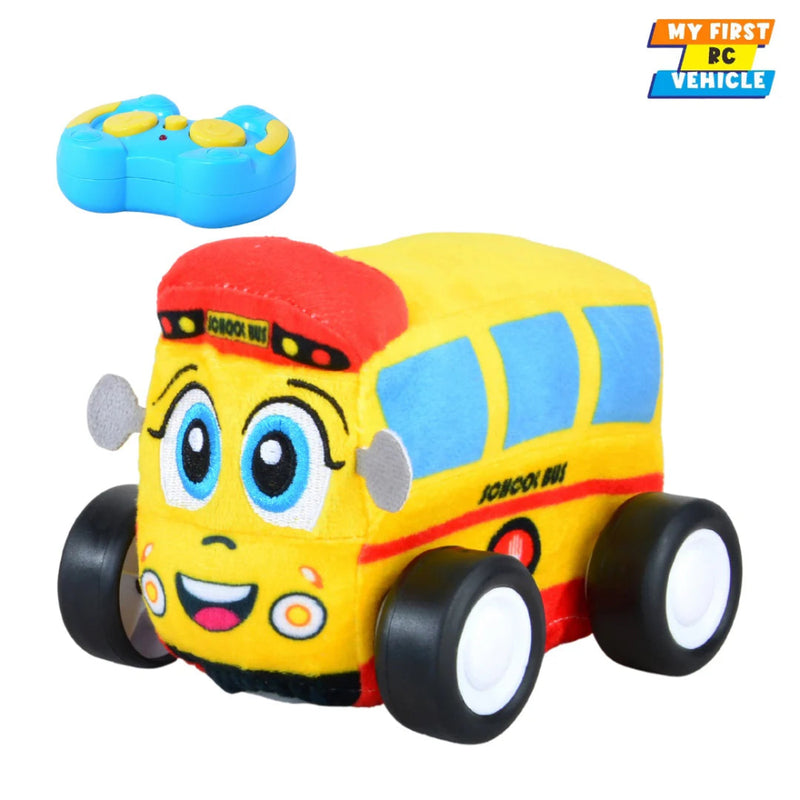 Open Ended Cuddle Wheels School Bus Plush Remote Control Car