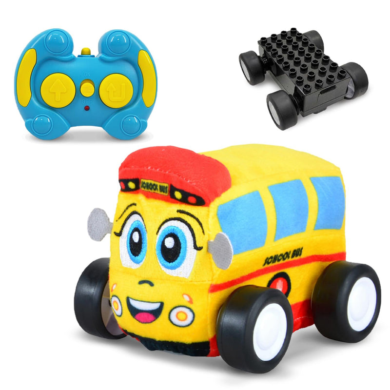 Open Ended Cuddle Wheels School Bus Plush Remote Control Car