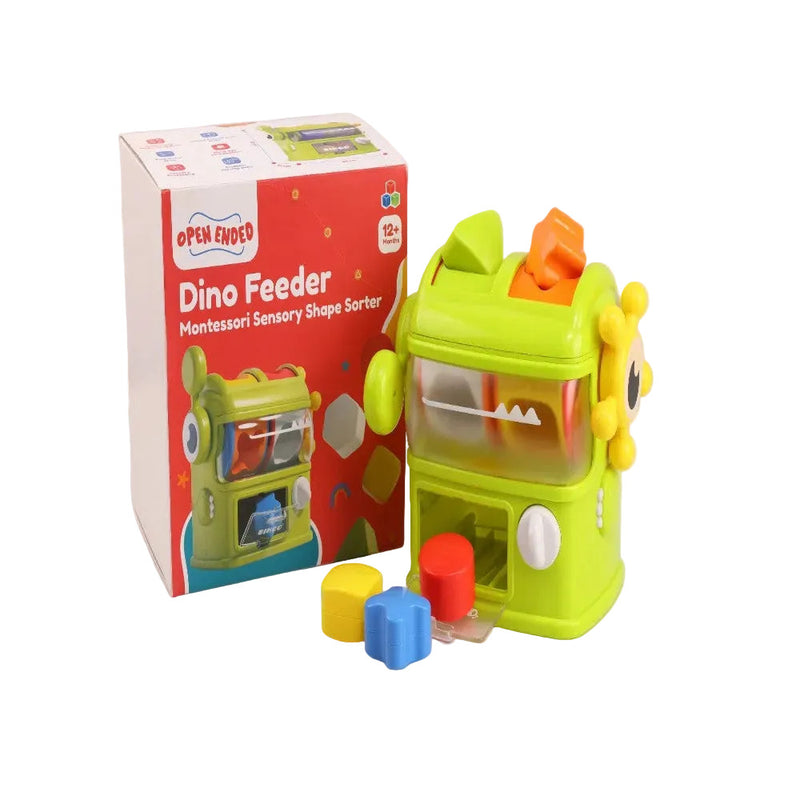 Open Ended Dino Feeder - Montessori Sensory Shape Sorter