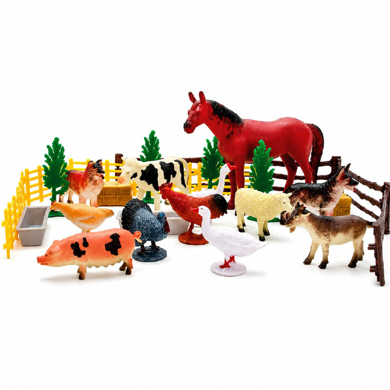 Open Ended Farm Animals Playset - 30 Pcs