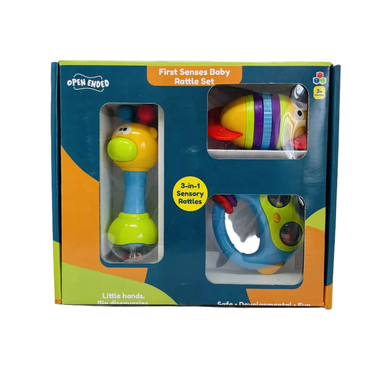 Open Ended First Senses Baby Rattle -3 pcs Set