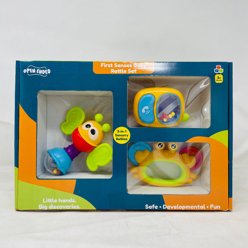 Open Ended First Senses Baby Rattle -3 pcs Set
