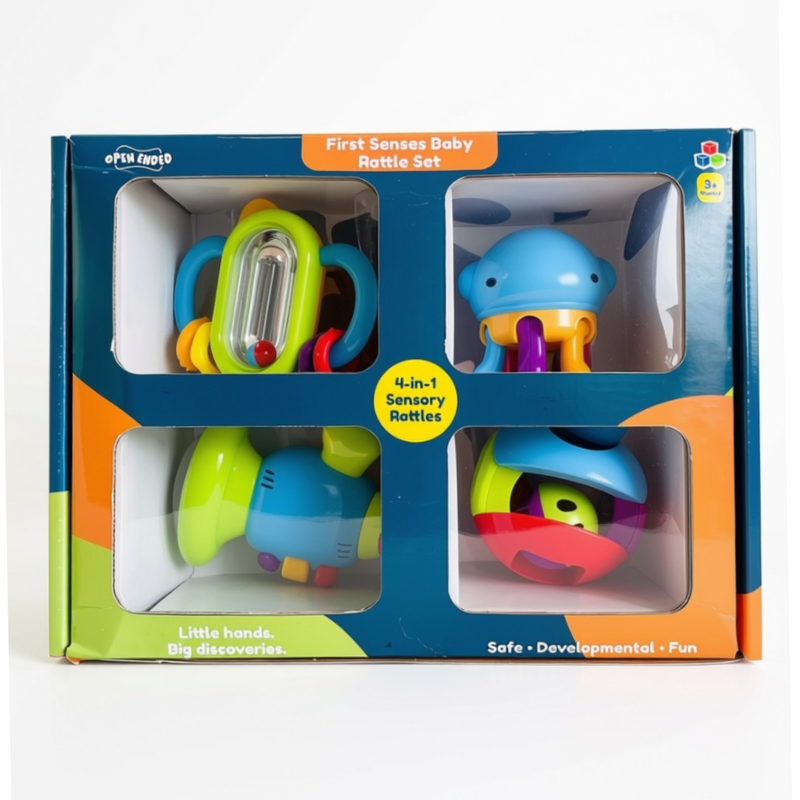 Open Ended First Senses Baby Rattle - 4 pcs Set