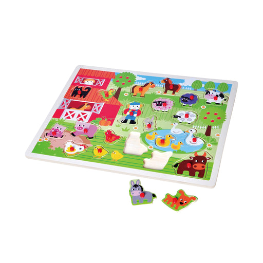 Open Ended Giant Peg Puzzle - Farm Animals-Puzzles-Open Ended-Toycra