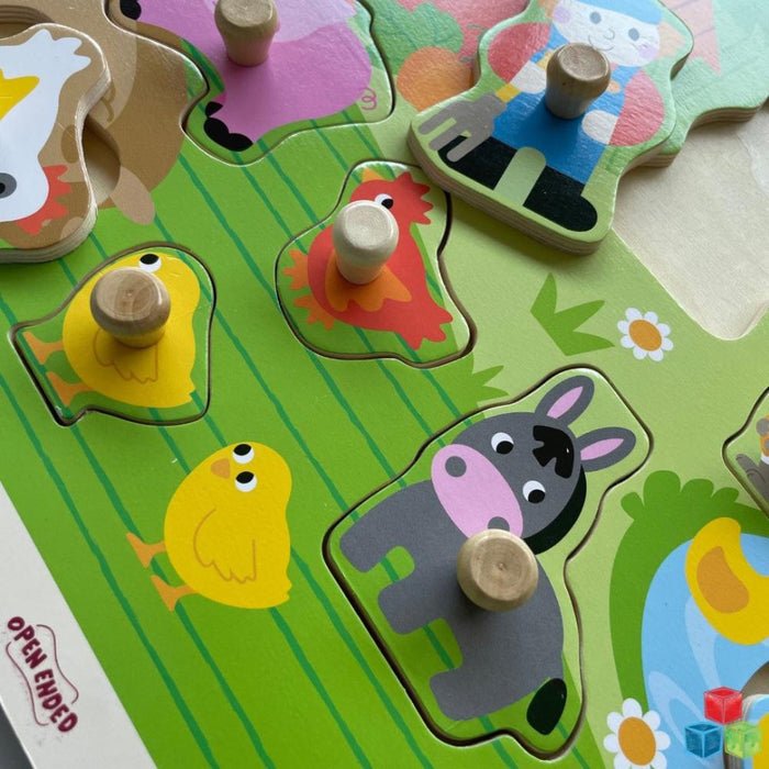 Open Ended Giant Peg Puzzle - Farm Animals — Toycra