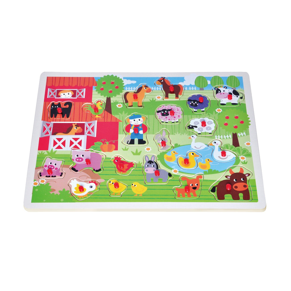 Open Ended Giant Peg Puzzle - Farm Animals