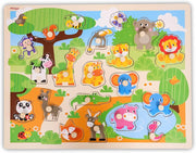Open Ended Giant Peg Puzzle - Jungle Animals