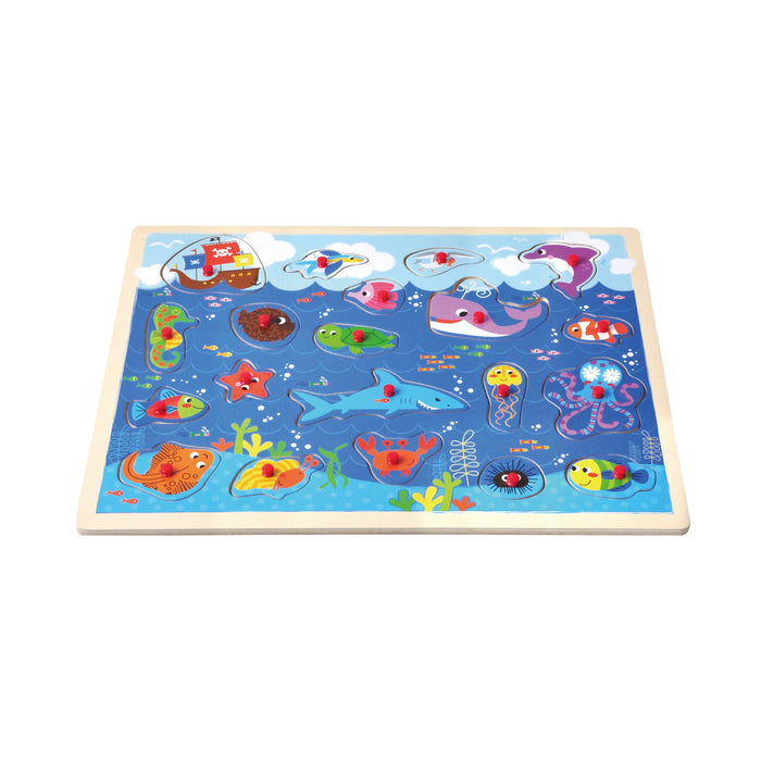 Open Ended Giant Peg Puzzle - Sea Animals-Puzzles-Open Ended-Toycra