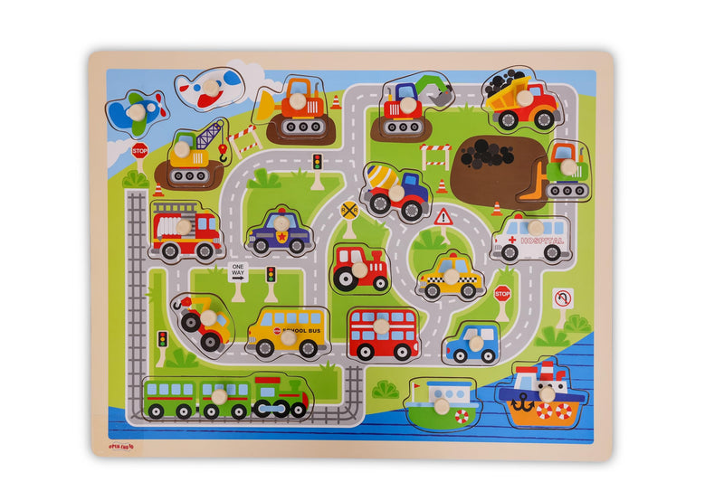 Open Ended Giant Peg Puzzle - Vehicles