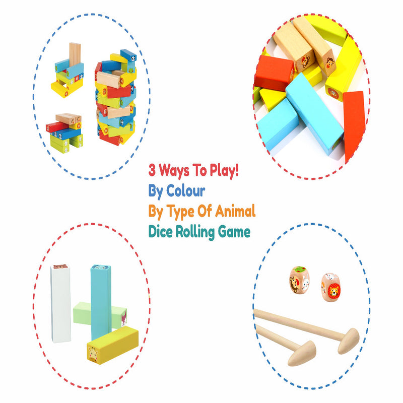Open Ended Jungle Tumble Wooden Stacking Game