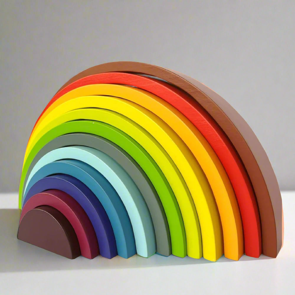 Open Ended Large Rainbow Stacker 12 Piece | Buy Online at Toycra