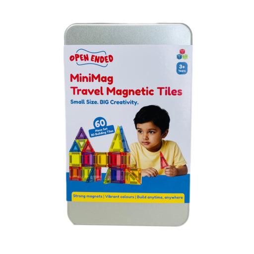 Open Ended MiniMag Travel Magnetic Tiles -60 Piece-Construction-Open Ended-Toycra
