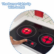 Open Ended Modern Kitchen Set with Lights & Sound -(12 Accessories included)